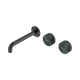 Nero Serenity Wall Basin Set 185Mm Offset Spout Gun Metal With Verde Alpi Handle