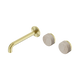 Nero Serenity Wall Basin Set 185Mm Offset Spout Brushed Gold With Rome Travertine Handle