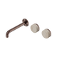 Nero Serenity Wall Basin Set 185Mm Offset Spout Brushed Bronze With Rome Travertine Handle