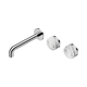 Nero Serenity Wall Basin Set 185Mm Offset Spout Chrome With Arabescato Corchia Handle