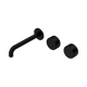 Nero Serenity Wall Basin Set 185Mm Offset Spout Matte Black With Metal Handle