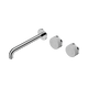 Nero Serenity Wall Basin Set 220Mm Offset Spout Chrome With Carrara Handle