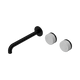 Nero Serenity Wall Basin Set 220Mm Offset Spout Matte Black With Carrara Handle