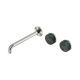 Nero Serenity Wall Basin Set 220Mm Offset Spout Brushed Nickel With Verde Alpi Handle