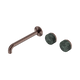 Nero Serenity Wall Basin Set 220Mm Offset Spout Brushed Bronze With Verde Alpi Handle