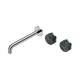 Nero Serenity Wall Basin Set 220Mm Offset Spout Chrome With Verde Alpi Handle
