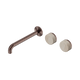 Nero Serenity Wall Basin Set 220Mm Offset Spout Brushed Bronze With Rome Travertine Handle