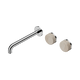 Nero Serenity Wall Basin Set 220Mm Offset Spout Chrome With Rome Travertine Handle