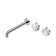 Nero Serenity Wall Basin Set 220Mm Offset Spout Chrome With Arabescato Corchia Handle