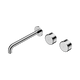 Nero Serenity Wall Basin Set 220Mm Offset Spout Chrome With Metal Handle
