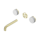 Nero Serenity Wall Basin Set 160Mm Spout Brushed Gold With Carrara Handle Trim Kit Only
