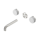 Nero Serenity Wall Basin Set 160Mm Spout Brushed Nickel With Carrara Handle Trim Kit Only