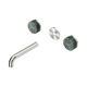 Nero Serenity Wall Basin Set 160Mm Spout Brushed Nickel With Verde Alpi Handle Trim Kit Only