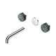 Nero Serenity Wall Basin Set 160Mm Spout Chrome With Verde Alpi Handle Trim Kit Only