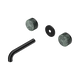 Nero Serenity Wall Basin Set 160Mm Spout Matte Black With Verde Alpi Handle Trim Kit Only