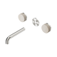 Nero Serenity Wall Basin Set 160Mm Spout Brushed Nickel With Rome Travertine Handle Trim Kit Only