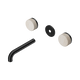 Nero Serenity Wall Basin Set 160Mm Spout Matte Black With Rome Travertine Handle Trim Kit Only