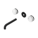 Nero Serenity Wall Basin Set 160Mm Spout Matte Black With Arabescato Corchia Handle Trim Kit Only