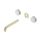 Nero Serenity Wall Basin Set 185Mm Spout Brushed Gold With Carrara Handle Trim Kit Only