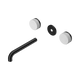 Nero Serenity Wall Basin Set 185Mm Spout Matte Black With Carrara Handle Trim Kit Only