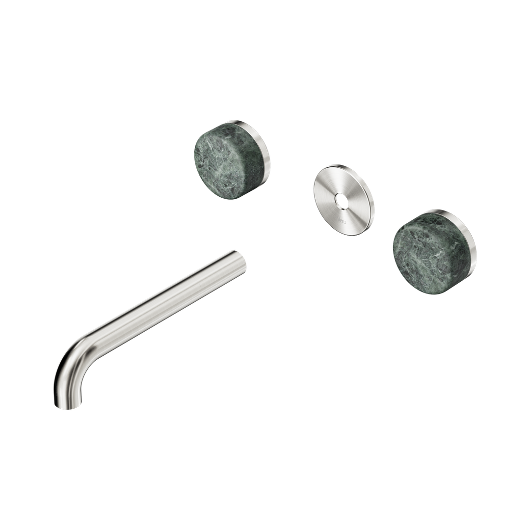 Nero Serenity Wall Basin Set 185Mm Spout With Verde Alpi Handle Trim Kit Only Brushed Nickel