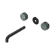 Nero Serenity Wall Basin Set 185Mm Spout Matte Black With Verde Alpi Handle Trim Kit Only