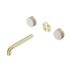 Nero Serenity Wall Basin Set 185Mm Spout Brushed Gold Rome Travertine Handle Trim Kit Only