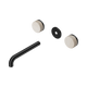 Nero Serenity Wall Basin Set 185Mm Spout Matte Black With Rome Travertine Handle Trim Kit Only