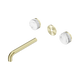 Nero Serenity Wall Basin Set 185Mm Spout Brushed Gold Arabescato Corchia Handle Trim Kit Only