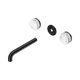 Nero Serenity Wall Basin Set 185Mm Spout Matte Black With Arabescato Corchia Handle Trim Kit Only