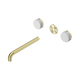 Nero Serenity Wall Basin Set 220Mm Spout Brushed Gold With Carrara Handle Trim Kit Only