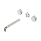 Nero Serenity Wall Basin Set 220Mm Spout Brushed Nickel With Carrara Handle Trim Kit Only