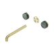 Nero Serenity Wall Basin Set 220Mm Spout Brushed Gold With Verde Alpi Handle Trim Kit Only