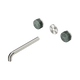 Nero Serenity Wall Basin Set 220Mm Spout Brushed Nickel With Verde Alpi Handle Trim Kit Only
