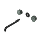 Nero Serenity Wall Basin Set 220Mm Spout Matte Black With Verde Alpi Handle Trim Kit Only