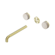 Nero Serenity Wall Basin Set 220Mm Spout Brushed Gold Rome Travertine Handle Trim Kit Only