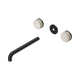 Nero Serenity Wall Basin Set 220Mm Spout Matte Black With Rome Travertine Handle Trim Kit Only