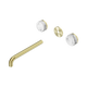 Nero Serenity Wall Basin Set 220Mm Spout Brushed Gold Arabescato Corchia Handle Trim Kit Only