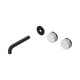 Nero Serenity Wall Basin Set 160Mm Offset Spout Matte Black With Carrara Handle Trim Kit Only