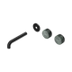 Nero Serenity Wall Basin Set 160Mm Offset Spout Matte Black With Verde Alpi Handle Trim Kit Only