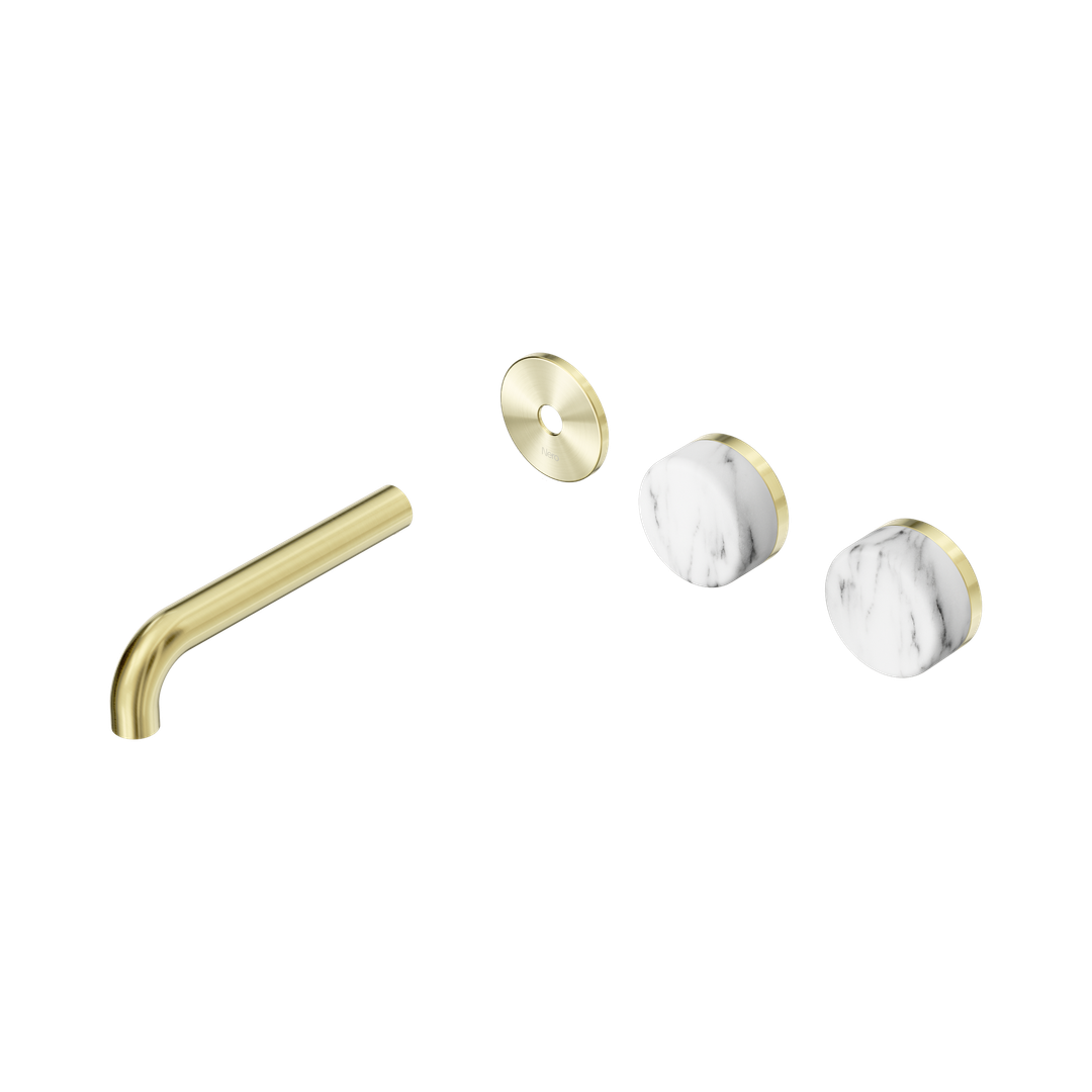 Nero Serenity Wall Basin Set 160Mm Offset Spout Corchia Handle Trim Kit Only Brushed Gold