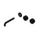 Nero Serenity Wall Basin Set 160Mm Offset Spout Matte Black With Metal Handle Trim Kit Only
