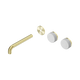 Nero Serenity Wall Basin Set 185Mm Offset Spout Brushed Gold With Carrara Handle Trim Kit Only