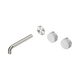 Nero Serenity Wall Basin Set 185Mm Offset Spout Brushed Nickel With Carrara Handle Trim Kit Only