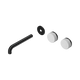 Nero Serenity Wall Basin Set 185Mm Offset Spout Matte Black With Carrara Handle Trim Kit Only