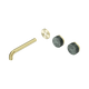 Nero Serenity Wall Basin Set 185Mm Offset Spout Brushed Gold With Verde Alpi Handle Trim Kit Only