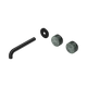 Nero Serenity Wall Basin Set 185Mm Offset Spout Matte Black With Verde Alpi Handle Trim Kit Only