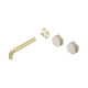 Nero Serenity Wall Basin Set 185Mm Offset Spout Brushed Gold Rome Travertine Handle Trim Kit Only