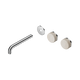 Nero Serenity Wall Basin Set 185Mm Offset Spout Chrome With Rome Travertine Handle Trim Kit Only