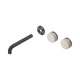 Nero Serenity Wall Basin Set 185Mm Offset Spout Gun Metal Rome Travertine Handle Trim Kit Only